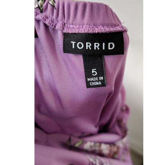 Torrid Lavender Purple Floral Chiffon Midi Dress Size 5X Sleeveless - Picture 7 of 7